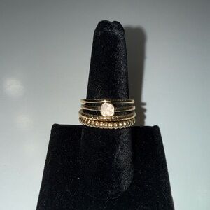 Gold-Tone Stacked Ring Set